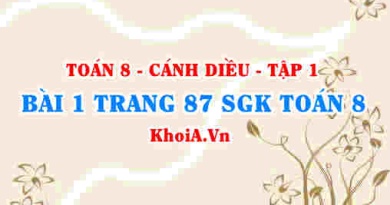 Bài 1 trang 87 SGK Toán 8 tập 1 Cánh Diều